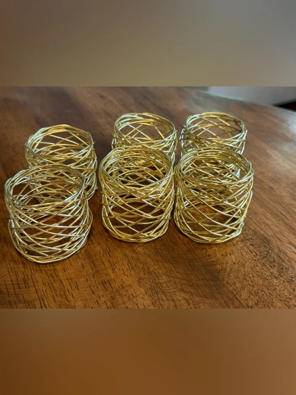 Dinnerware Napkin Rings Gold Wire Coil - Decorative Home Accents Gold Accent